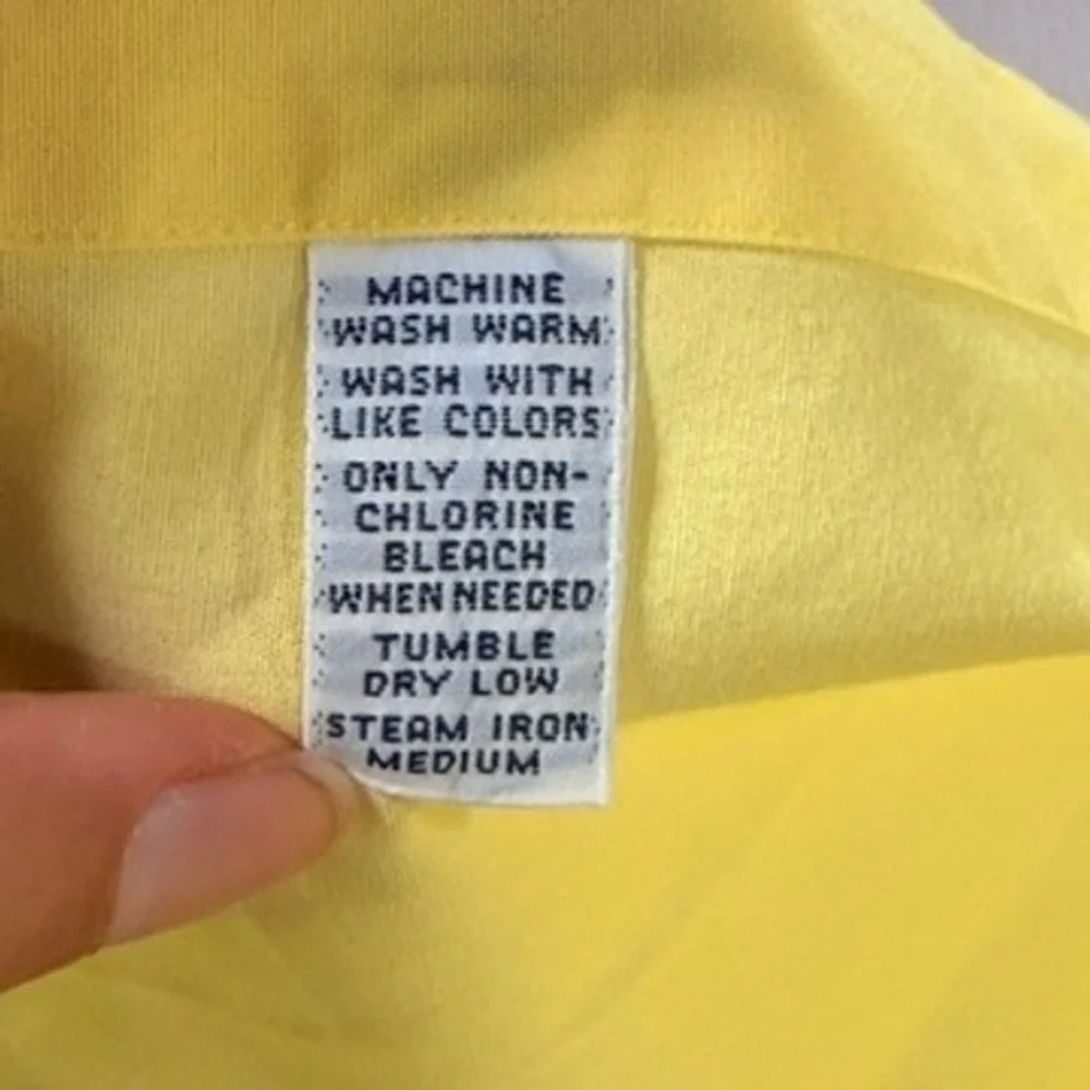 Ralph Lauren Blake Short Sleeve Button Down Large Mens Yellow Cotton Shirt